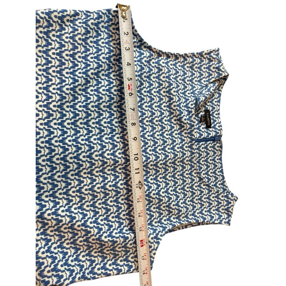 Talbots Blue Patterned Sleeveless A-line Fit & Flare Tea Dress L EUC - Picture 10 of 13